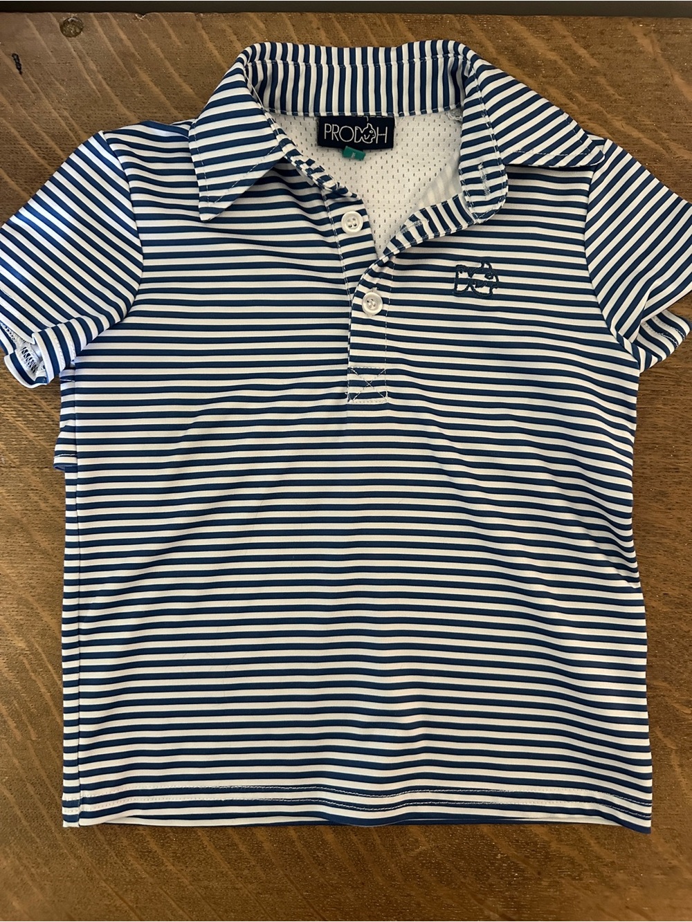 PRODOH Boys Navy & White Stripe Polo Shirt